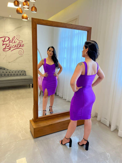 Vestido Curto Malha Power- Roxo 4311